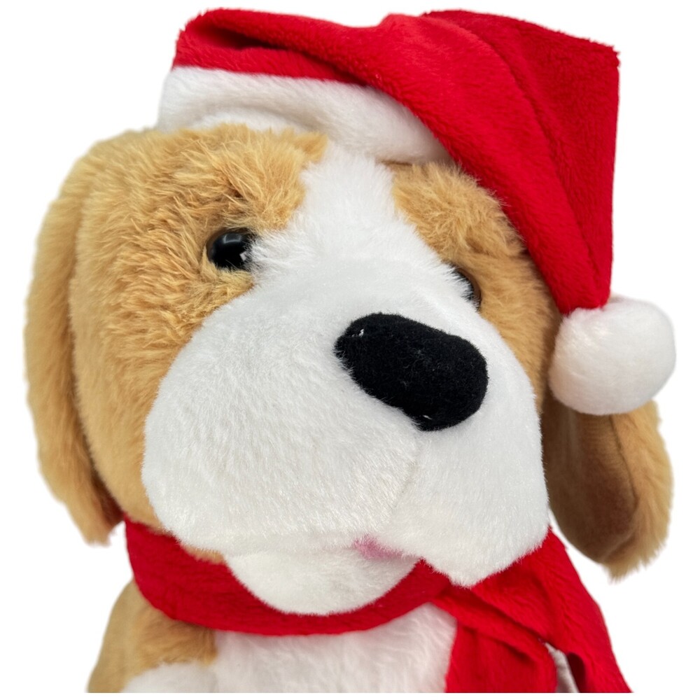 Animated Christmas Dog Sings Jingle Bells While Swaying Easy On/Off 10" Tested